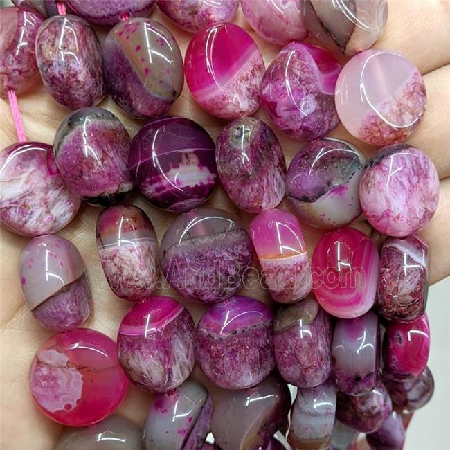 Druzy Agate Coin Beads Hotpink Dye