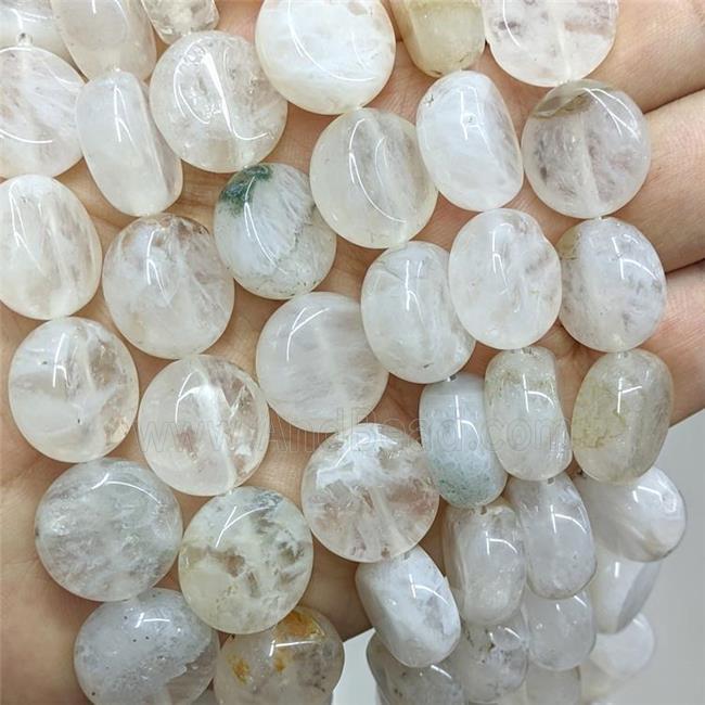 Druzy Agate Coin Beads White Dye