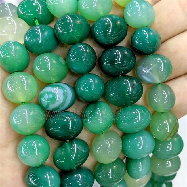 Natural Stripe Agate Egg Beads Banded Mint Green Dye