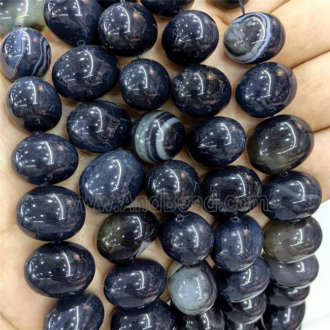 Natural Stripe Agate Egg Beads Inkblack Dye