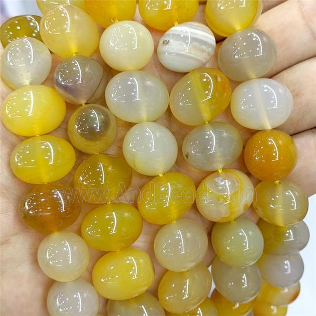 Natural Stripe Agate Egg Beads Golden Dye