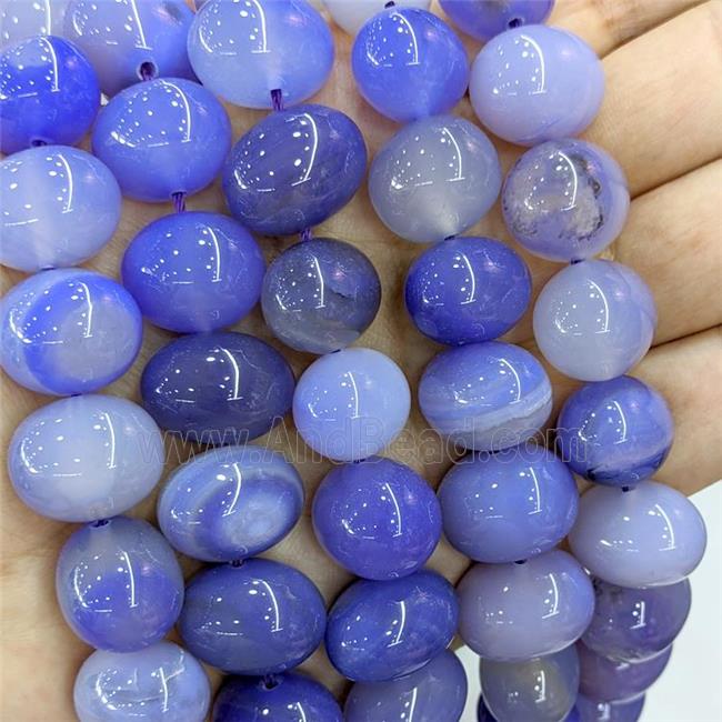 Natural Stripe Agate Egg Beads SkyBlue Dye
