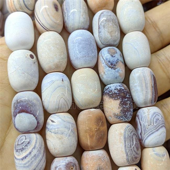 Fire Agate Barrel Beads