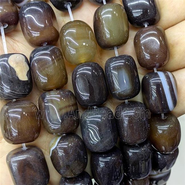 Natural Agate Tube Beads Coffee Dye