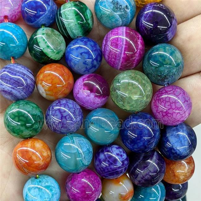 Natural Agate Druzy Beads Dye Smooth Round Mix Color