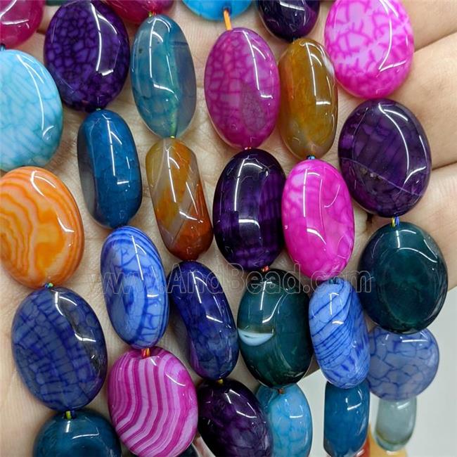 Natural Agate Oval Beads Dye Mix Color