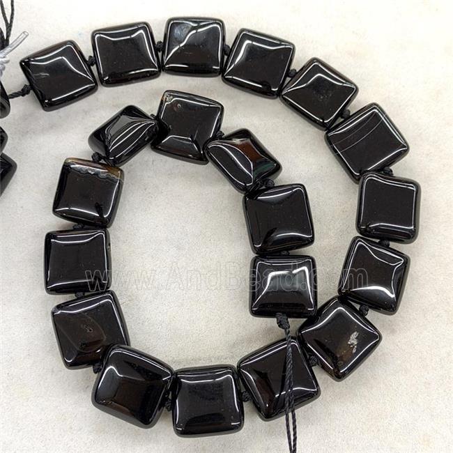 Natural Agate Square Beads Black Dye
