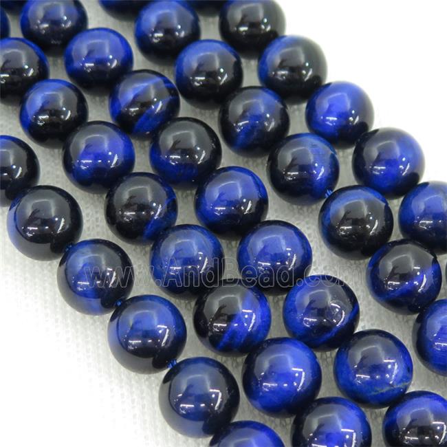deepblue Tiger eye stone beads, round
