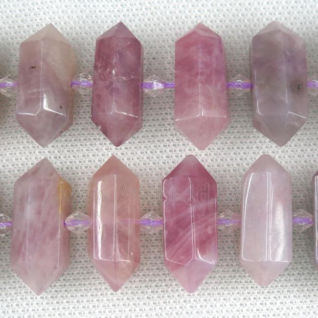 Madagascar Rose Quartz bullet beads