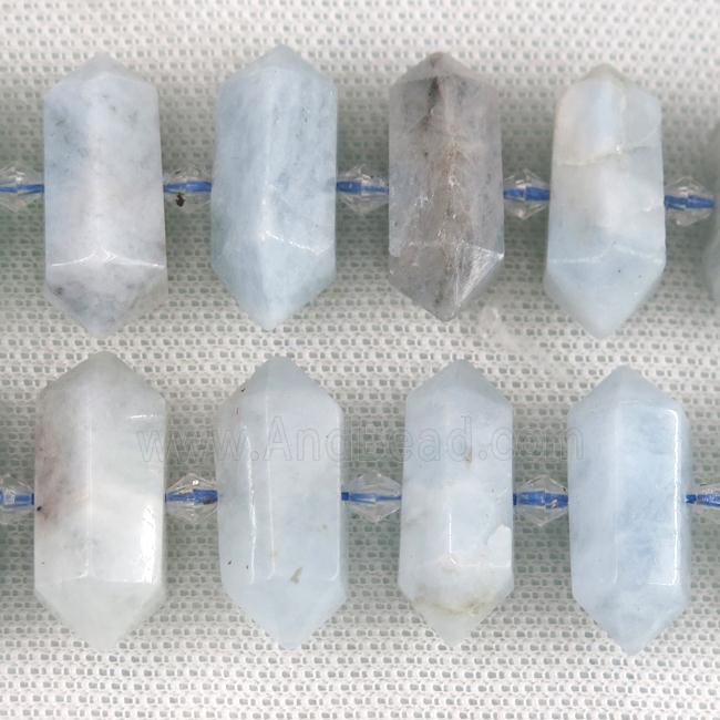 blue Aquamarine bullet beads