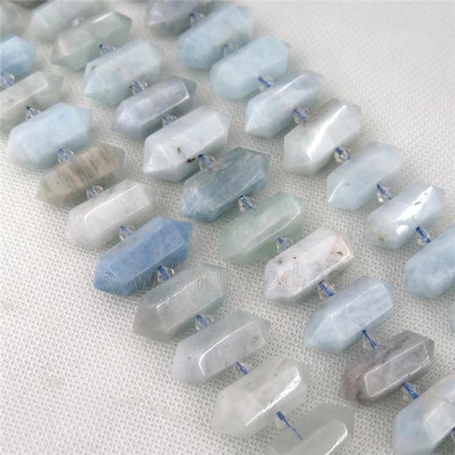 blue Aquamarine bullet beads