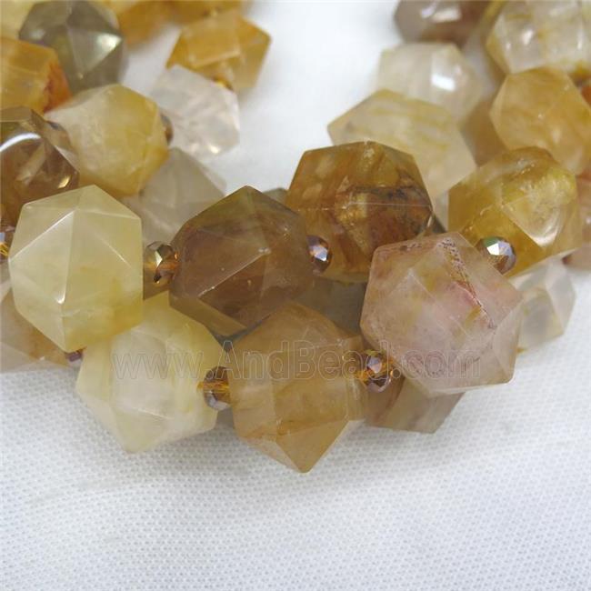yellow Iron Quartz bullet beads