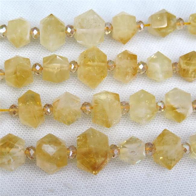 yellow Citrine bulet beads