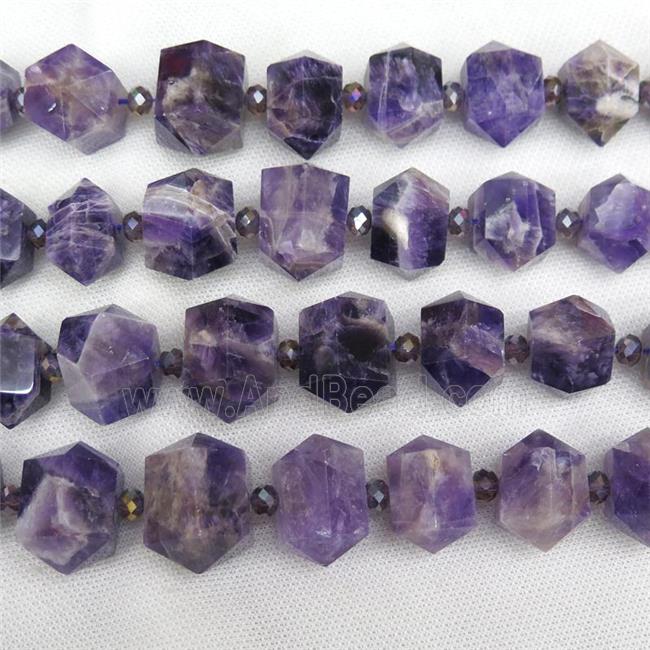 purple Dogteeth Amethyst bullet beads