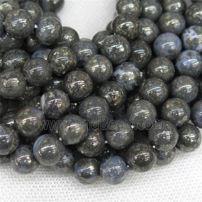 round blue Chalcopyrite beads