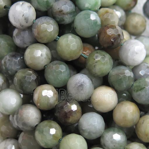 natural Sinkiang Jadeite Beads, green, round