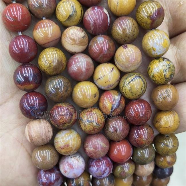 red Mexico Nueva Agate Beads, round