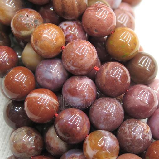 red Portuguese Agate Beads, round