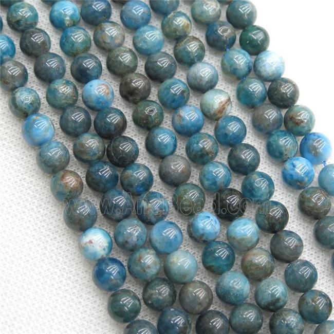blue Apatite Beads, round