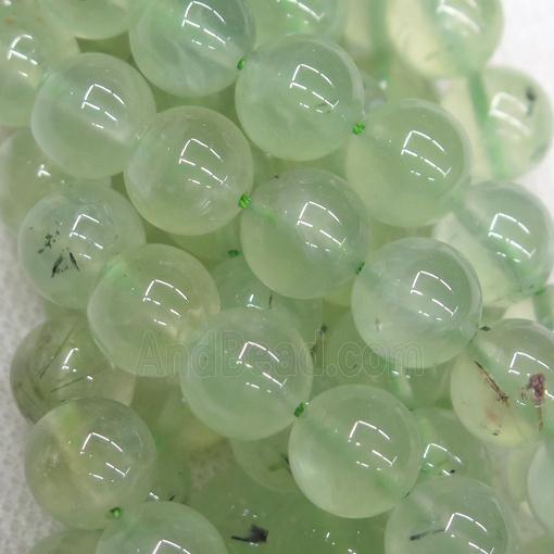 green Prehnite Beads, round