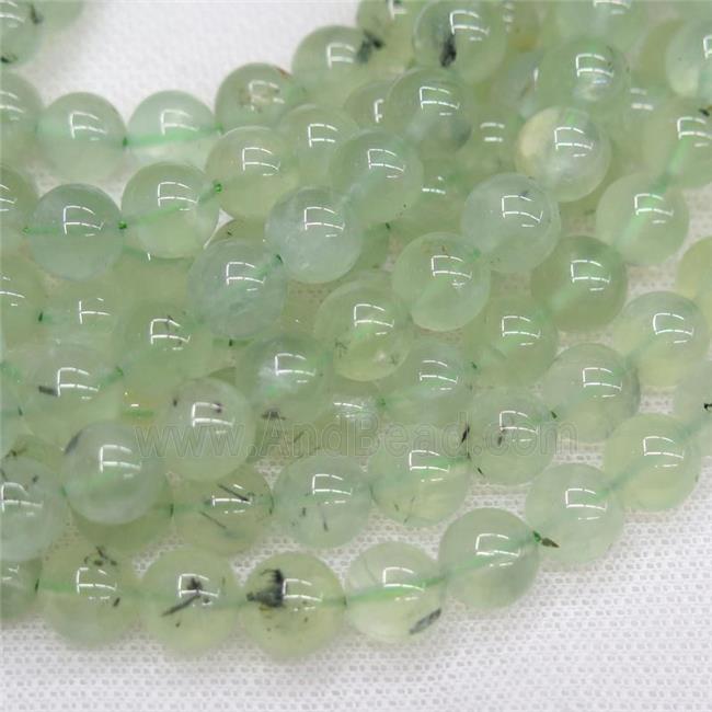 green Prehnite Beads, round