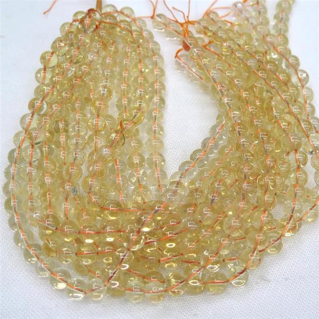 round yellow Citrine Beads
