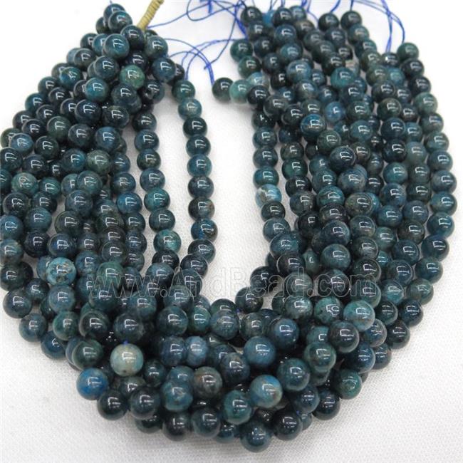 blue Apatite Beads, round
