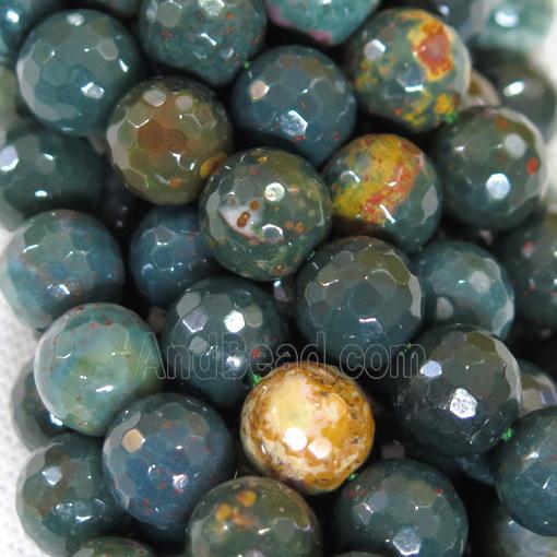 faceted round Indian BloodStone Beads
