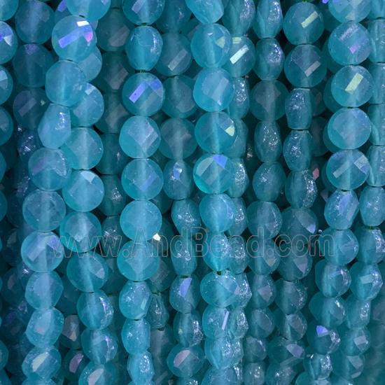 green Amazonite Beads, faceted circle