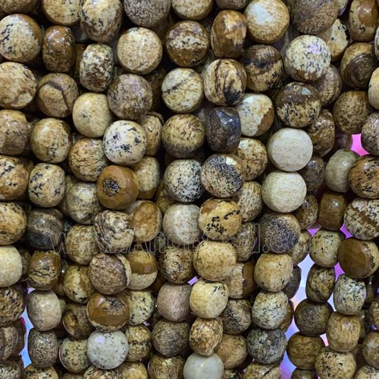 Picture Jasper Beads, faceted circle