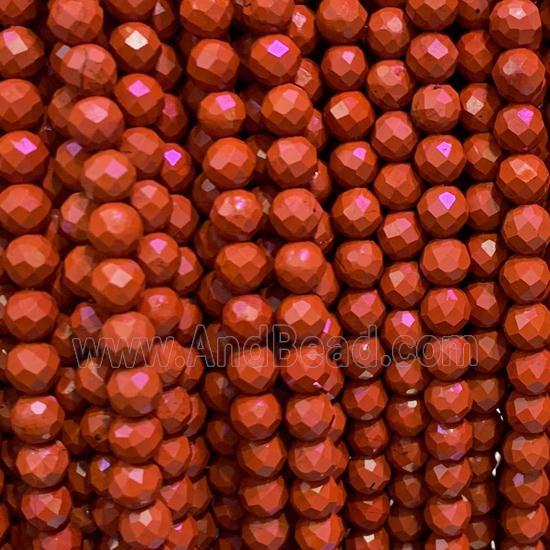 faceted round Red Jasper Beads