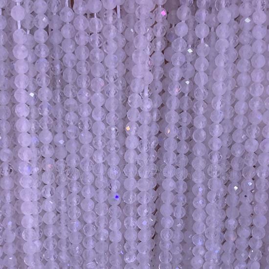 white MoonStone Beads, faceted round