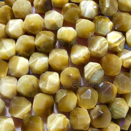 gold Tiger eye stone beads, star-cutting