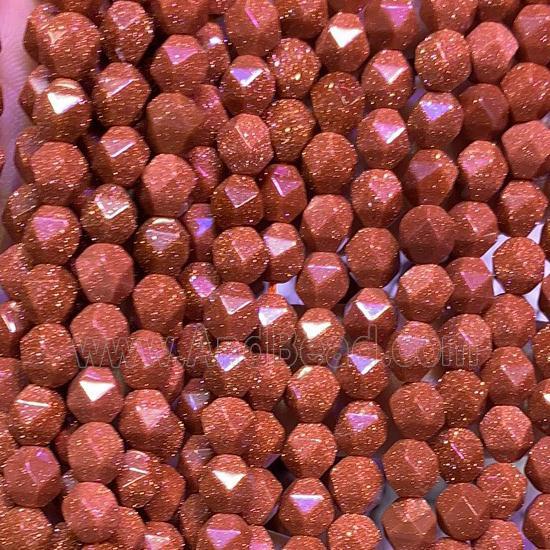 gold SandStone Beads, star-cutting