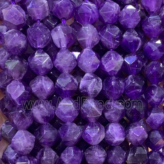purple Amethyst Beads, star-cutting