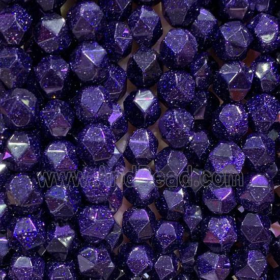 blue SandStone Beads, star-cutting