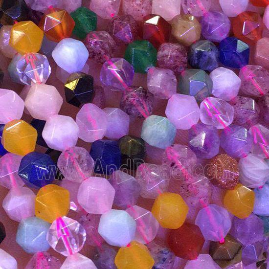 mix Gemstone Beads, star-cutting