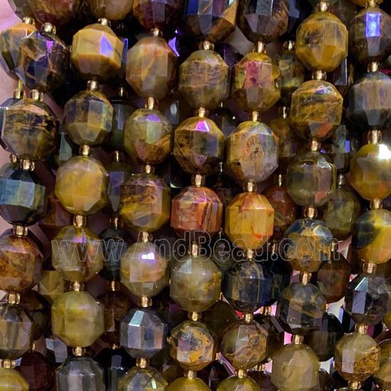 Tiger bullet beads, faceted