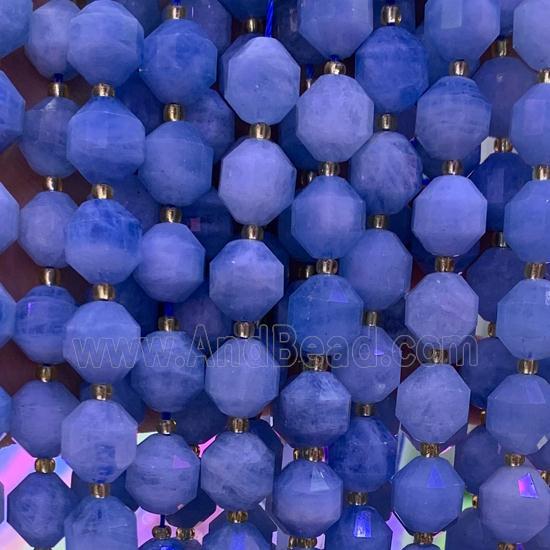 blue Aquamarine bullet beads, faceted