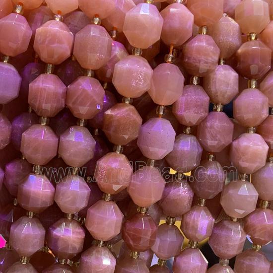 peach MoonStone Beads, faceted bullet