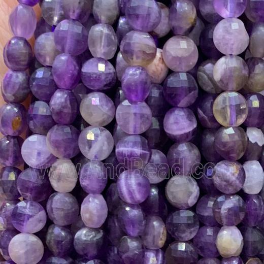 purple Fluorite Beads, faceted circle