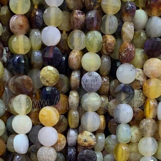 Chinese HuaXiu Jade beads, faceted circle