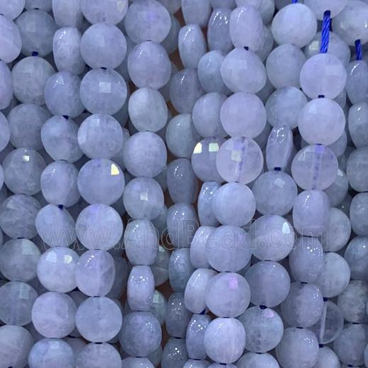 white MoonStone Beads, faceted circle