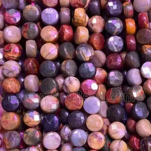 Picasso Jasper beads, faceted circle