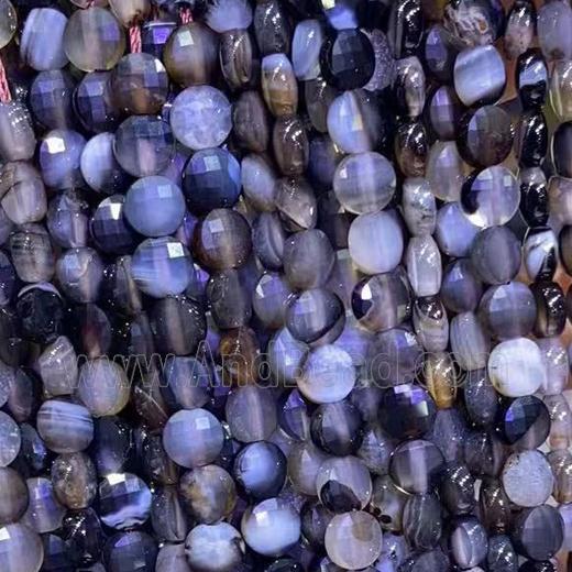 natural Agate Beads, faceted circle