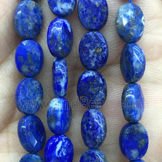 blue Lapis Lazuli Beads, faceted oval