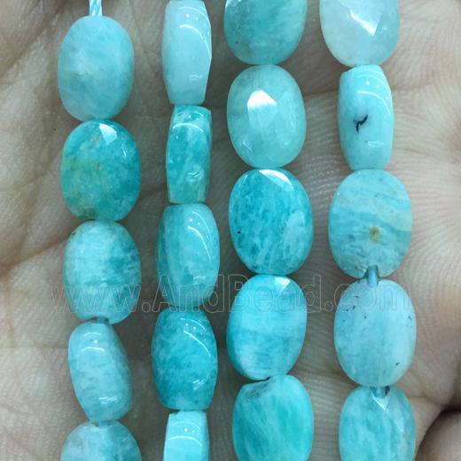green Amazonite Beads, faceted oval
