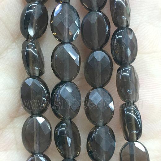 Smoky Quartz Beads, faceted oval