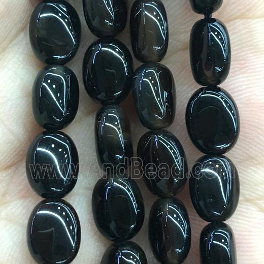 black onyx agate oval beads