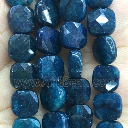 blue Apatite Beads, faceted square